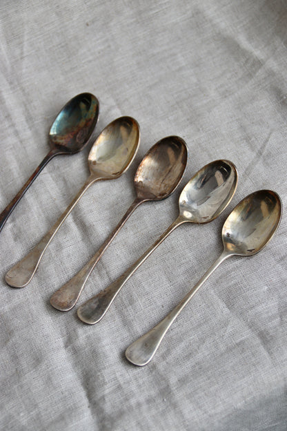 Set of 5 Sambonet Queen Anne Silverplate Teaspoons