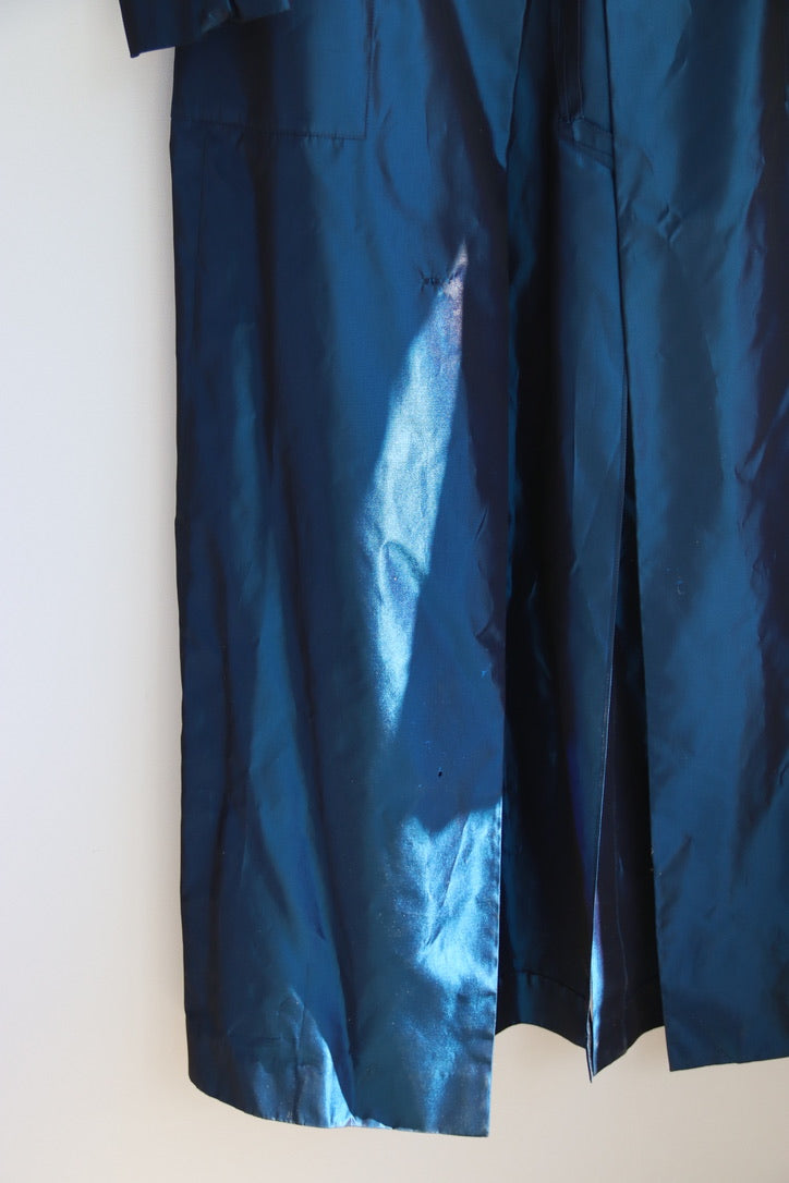 "MARIANNE NOVOBATZKY Soho Couture irridscent blue taffeta coat"
