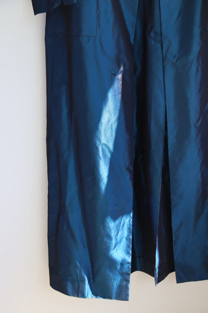 "MARIANNE NOVOBATZKY Soho Couture irridscent blue taffeta coat"