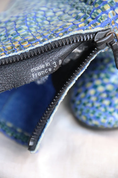 Arche Blue Checkered Leather Shoes