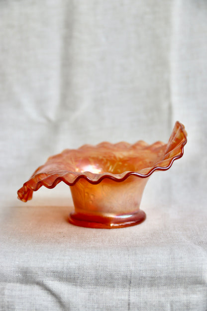 Orange Iridescent Ruffle Edge Dish