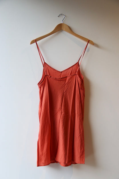 Orange Cotton Slip Dress