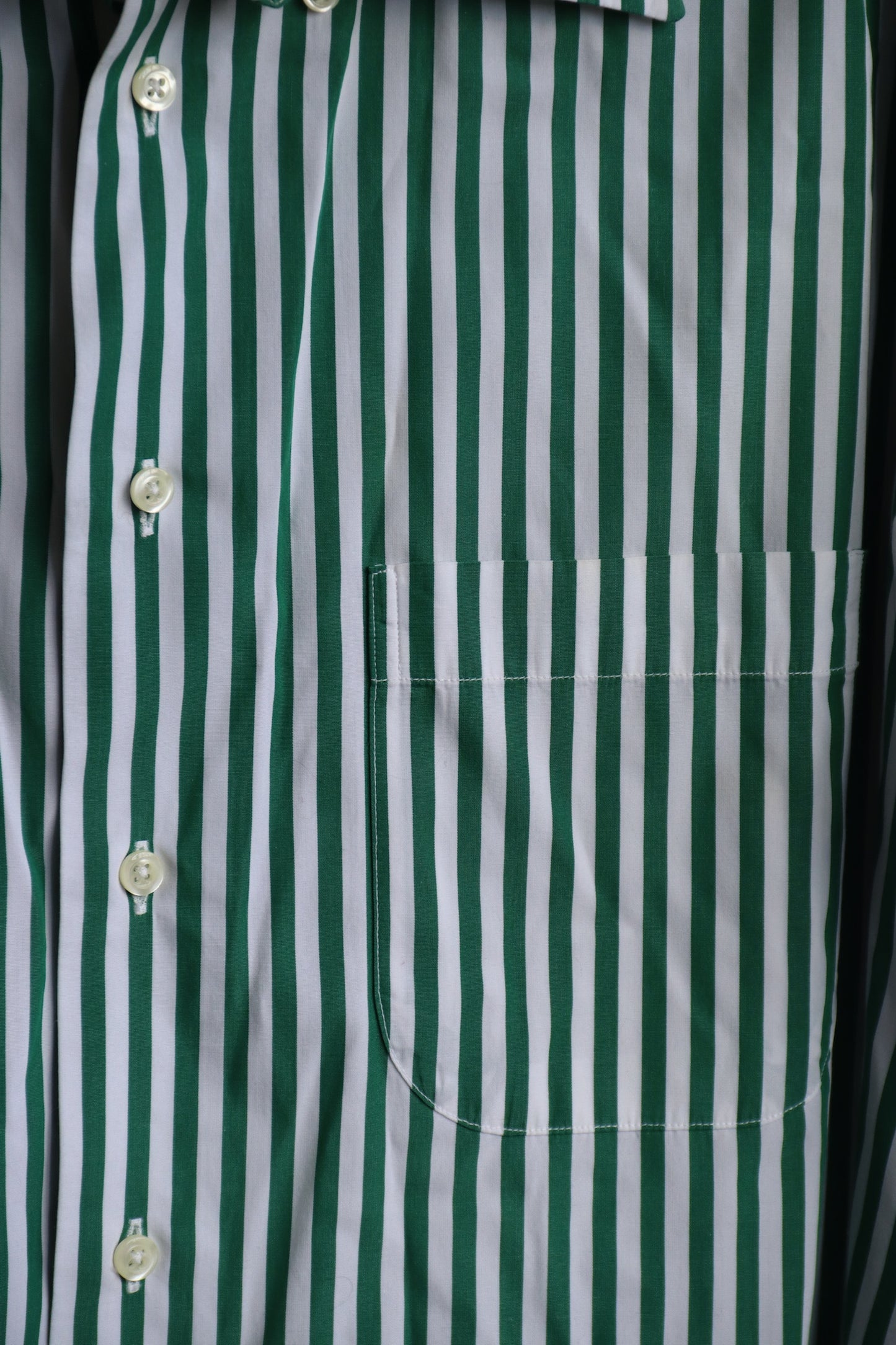 Mens Maus & Hoffman Green Striped Button Down Dress Shirt