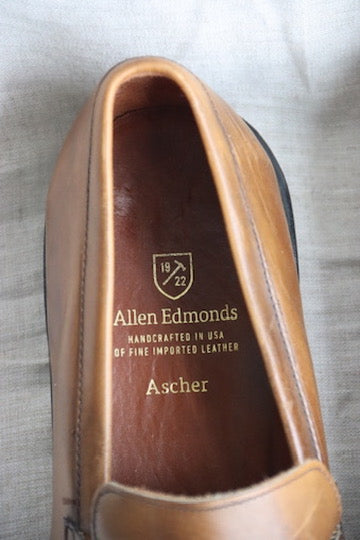 Allen Edmonds Ascher Brown Leather Loafers - 9.5