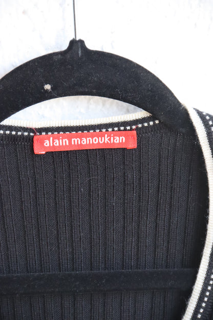 Alain Manoukian Black Sweater with White Stitching