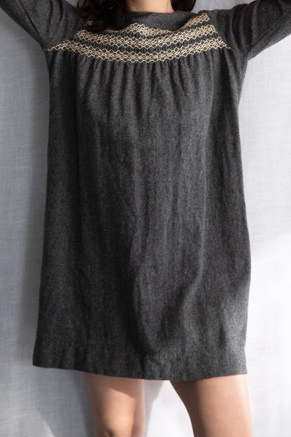 Vintage Handmade Grey Wool Dress