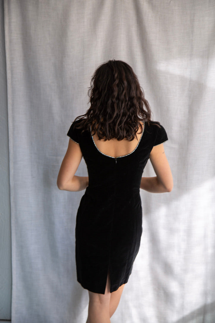 Ann Tobias Black Rhinestone Dress