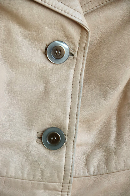 Tan Leather Coat w/ Belt