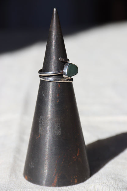 Sea Glass Sterling Silver Wrap Ring