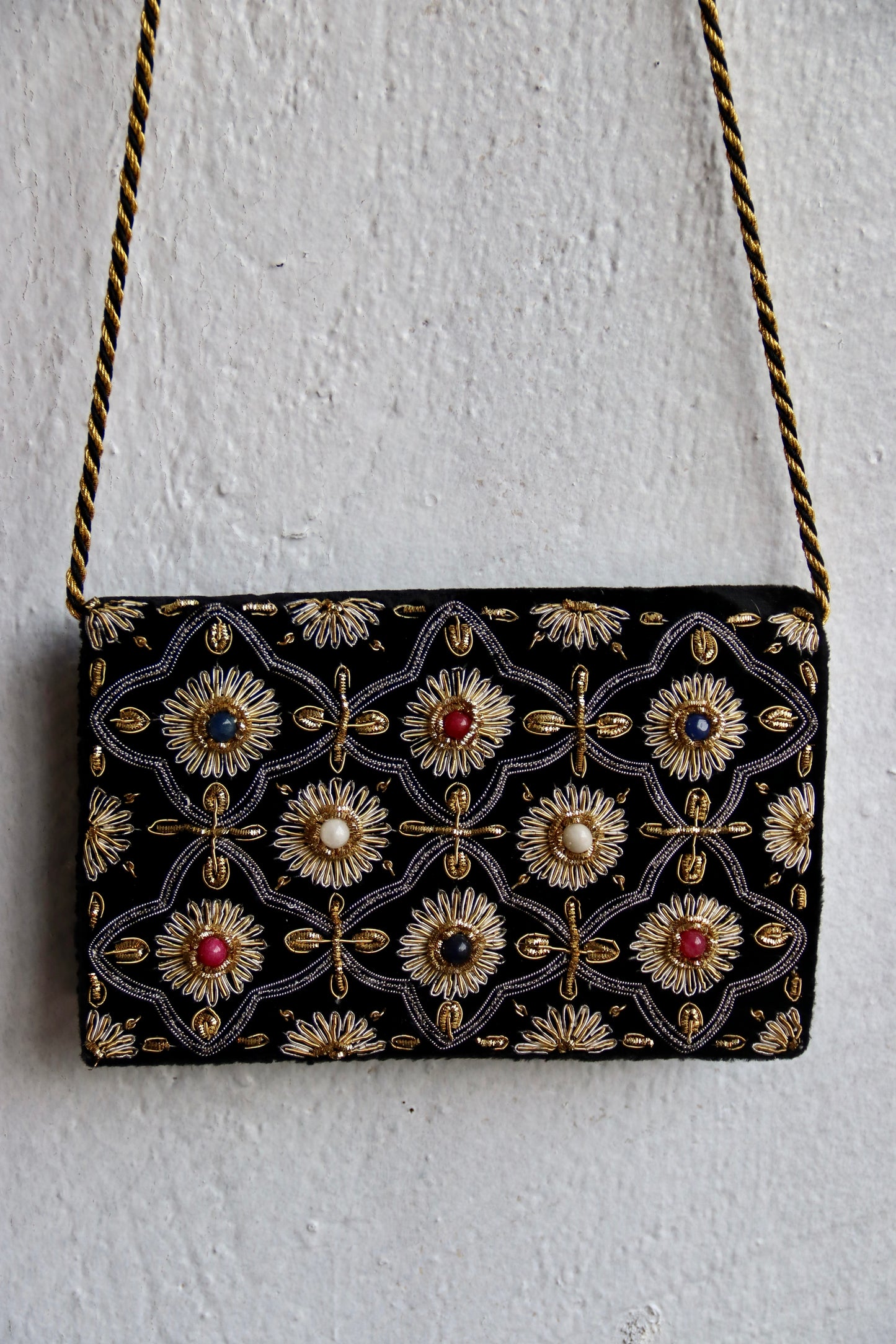 Vintage Black Velvet Bag