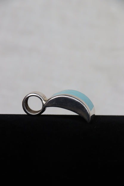 sterling silver mexico turquoise pendant