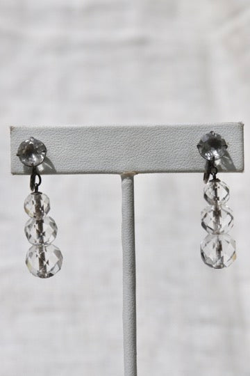 Vintage Faceted Glass Necklace and Earring Set