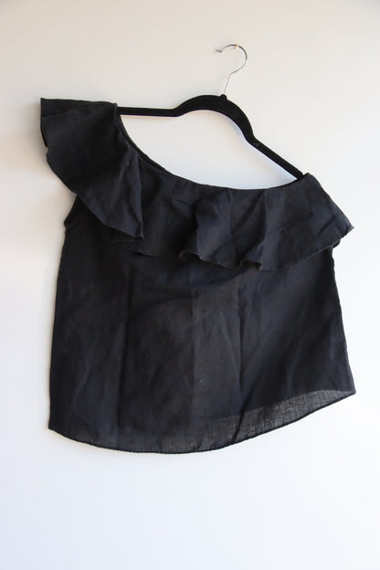 Isabel Marant Etoile Black Linen Off the Shoulder Top