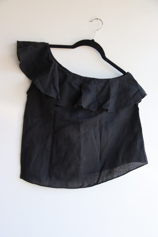 Isabel Marant Etoile Black Linen Off the Shoulder Top