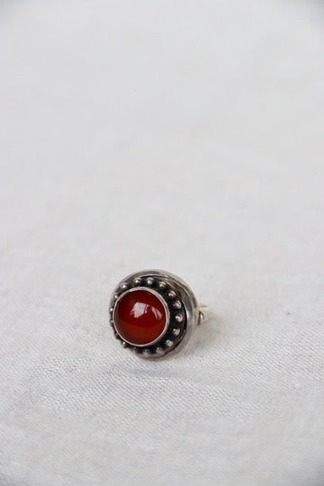 Sterling Silver adjustable carnelian ring
