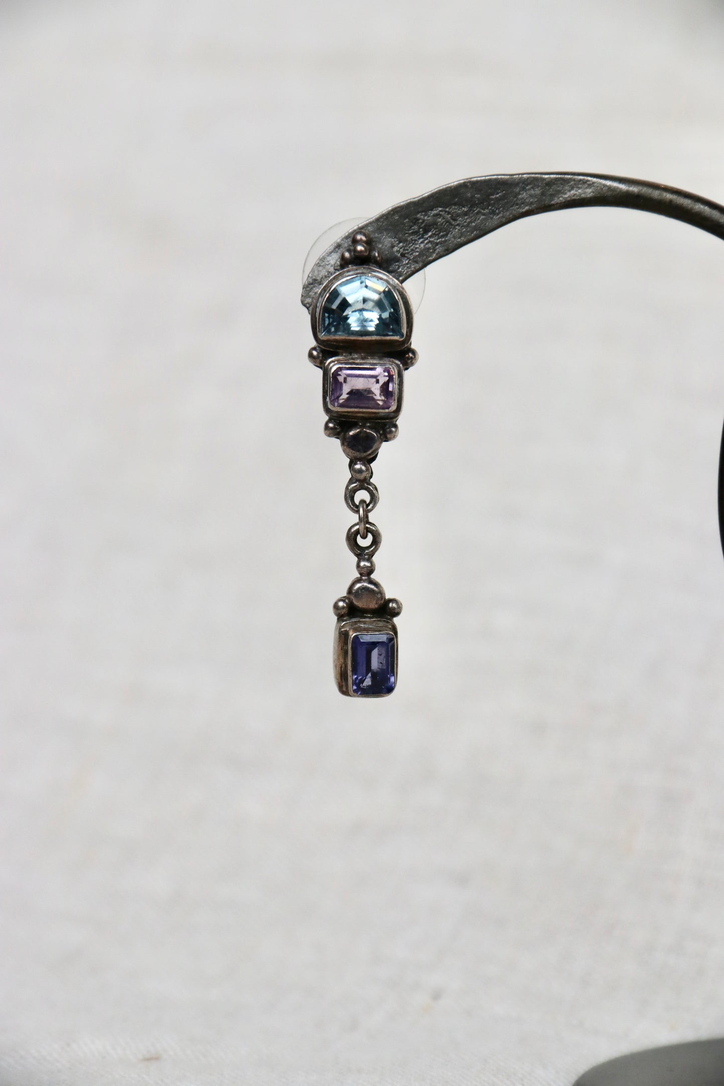 sterling silver gemstone drop earrings