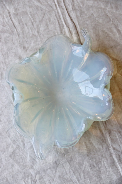 Opalescent Glass Leaf Bowl