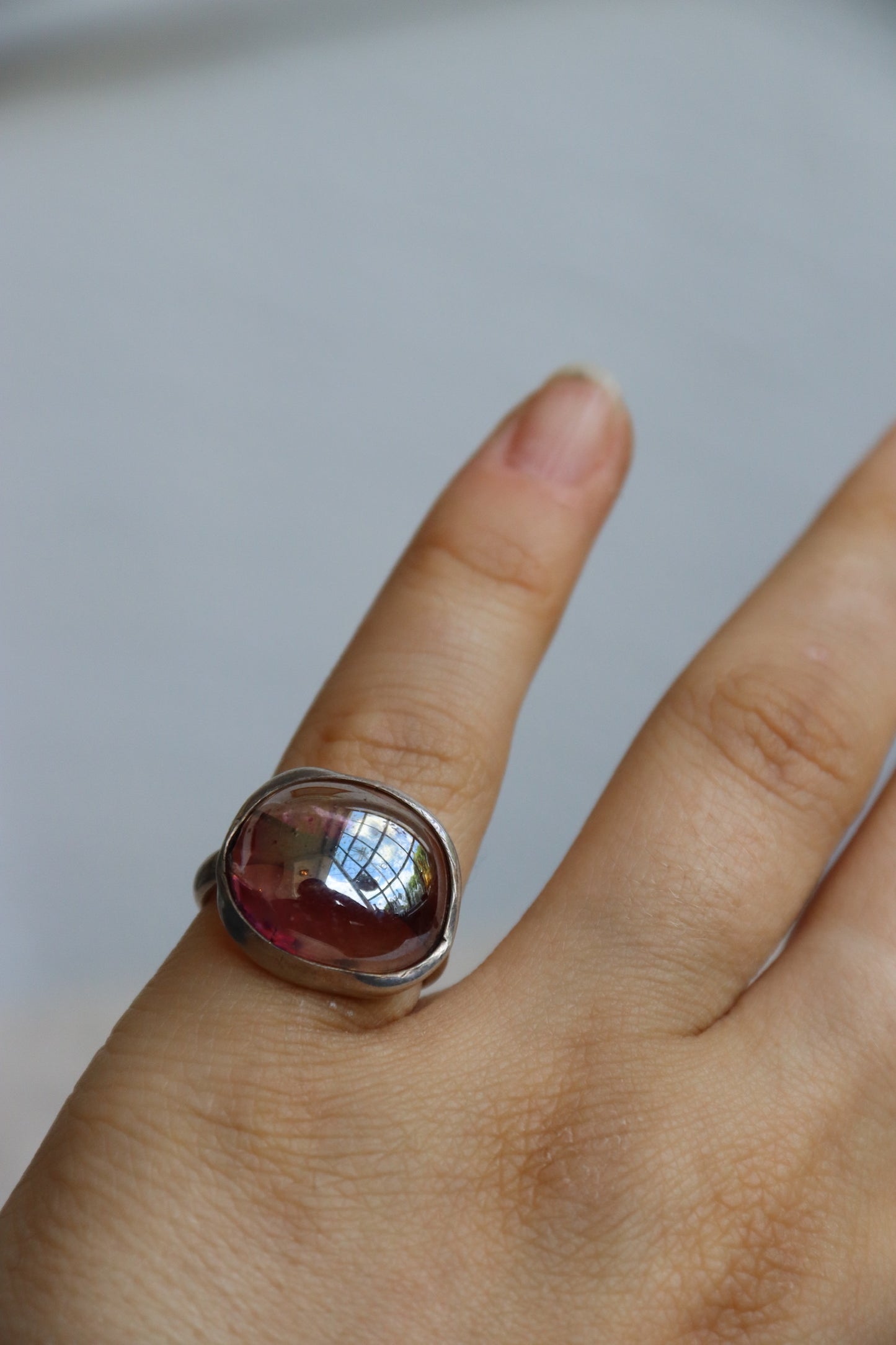 Sterling Silver and Glass Ring