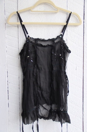 Black Mesh Tank Top