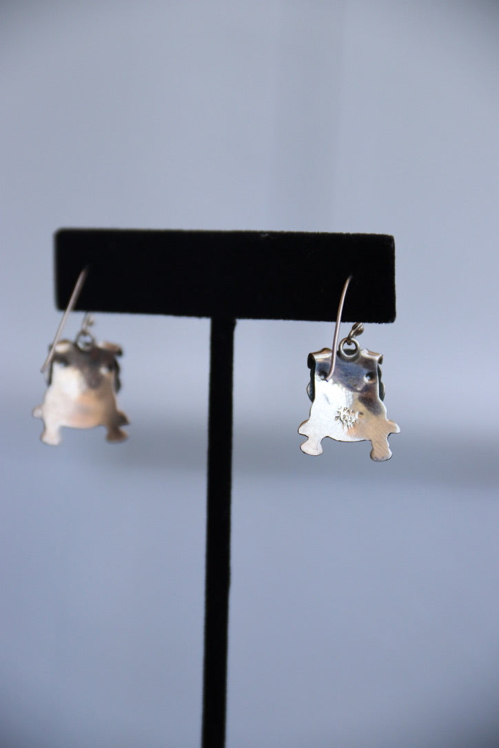 Sterling Silver Bulldog Earrings