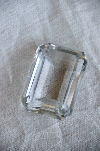 Tiffany & Co  Emerald Cut Crystal Paperweight