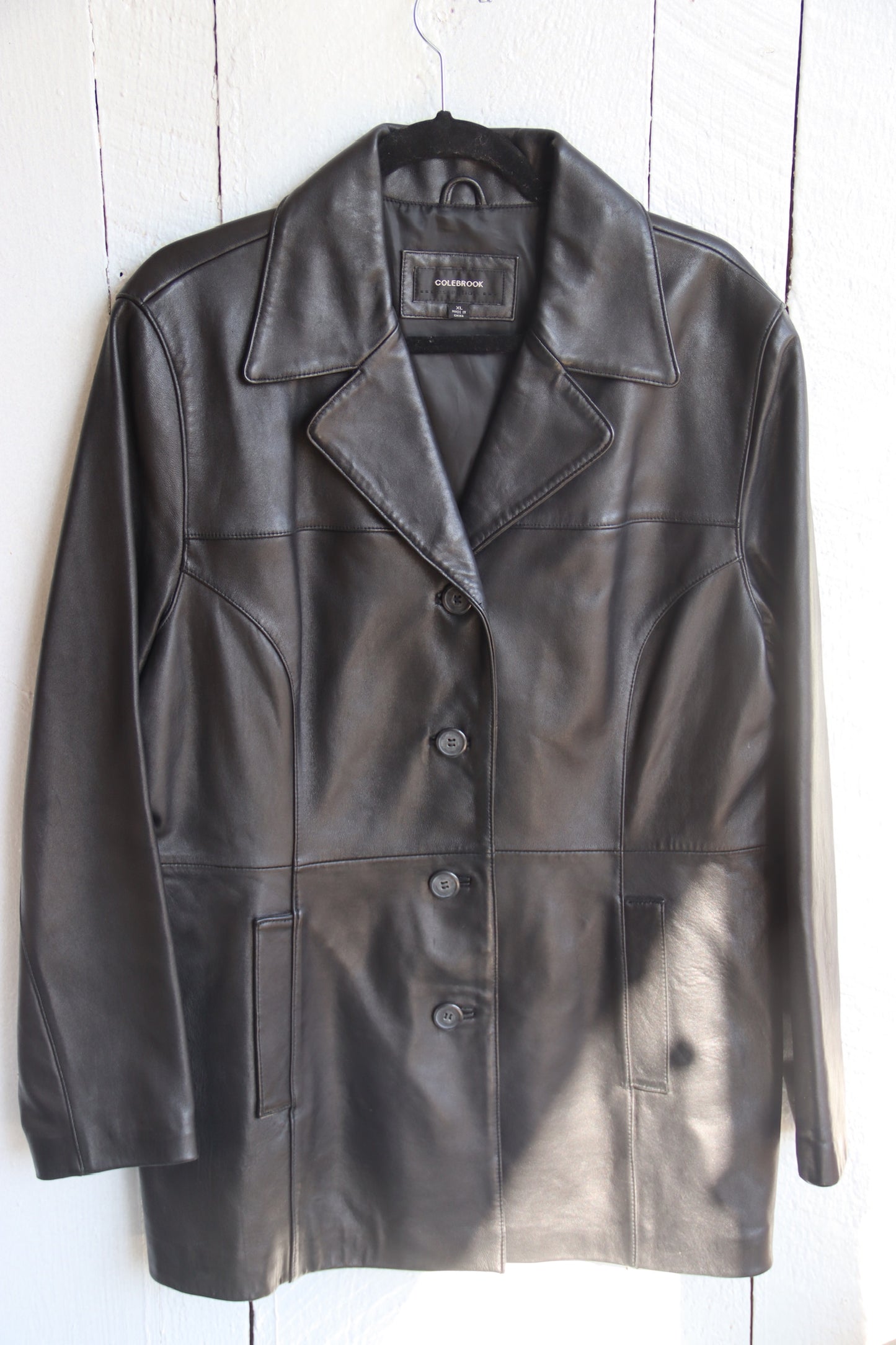 Colebrook Black Leather Coat