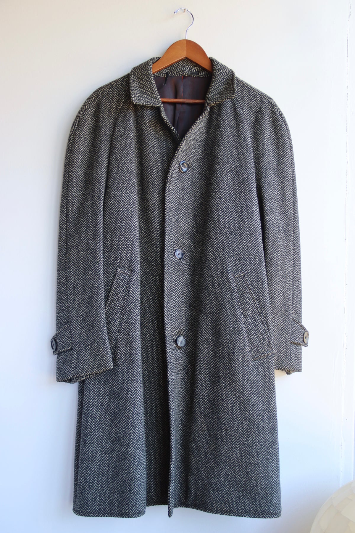 Vintage Crombie Scotland Houndstooth Overcoat