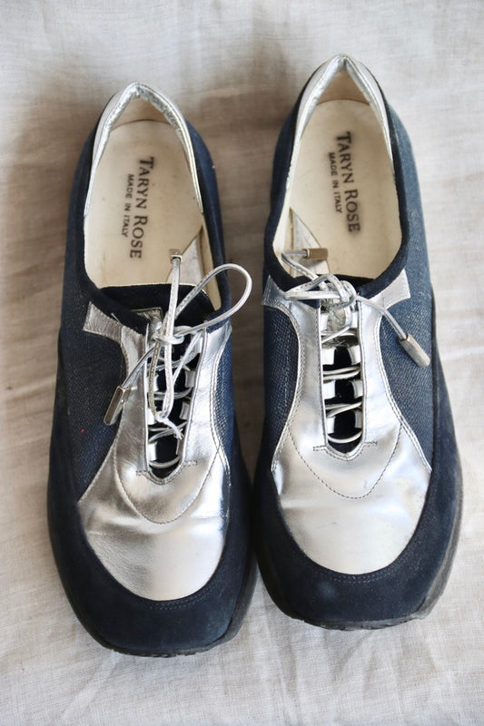 Taryn Rose Silver Sneakers