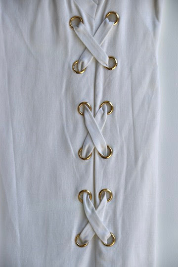 N.R. 1 by Ned Gould White Rayon/Linen Dress Set
