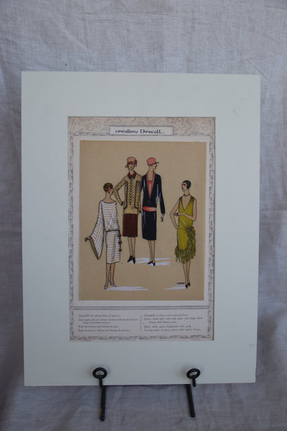 Original French Art Deco 1920s Fashion Pochoir Prints