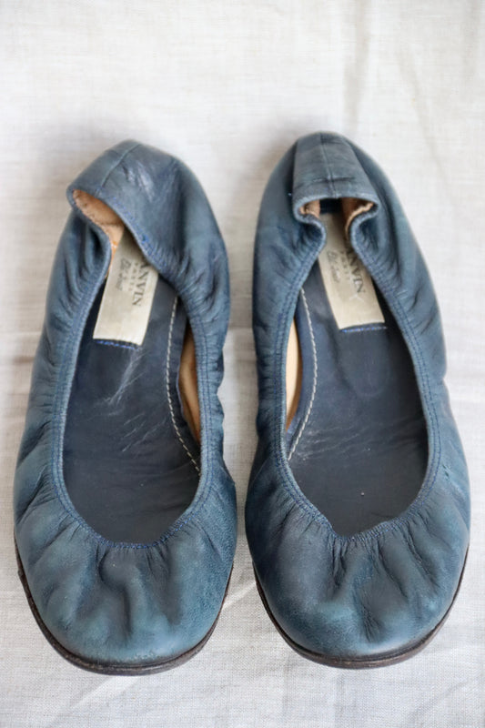 Lanvin Blue Leather Ballet Flats - 10