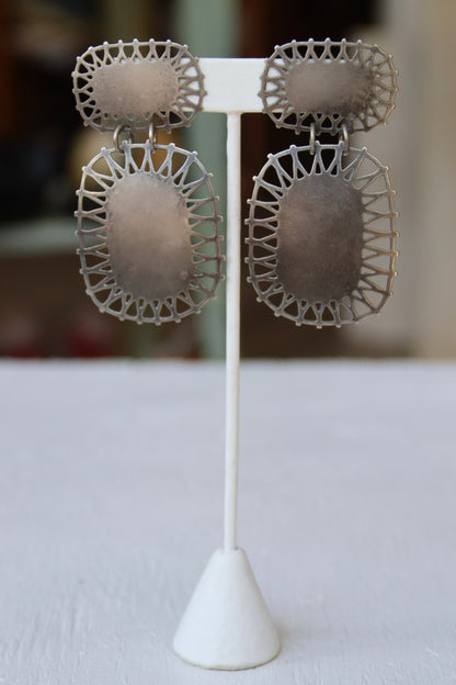 Artist Signed Metal Earrings