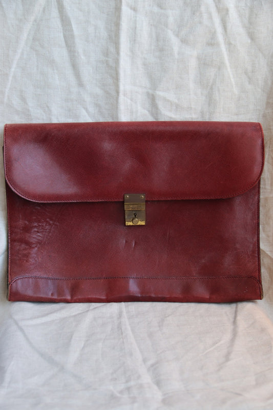 Vintage Lancel Paris Red Leather Case