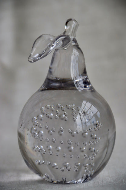 Controlled Bubble Glass Pear Figurine