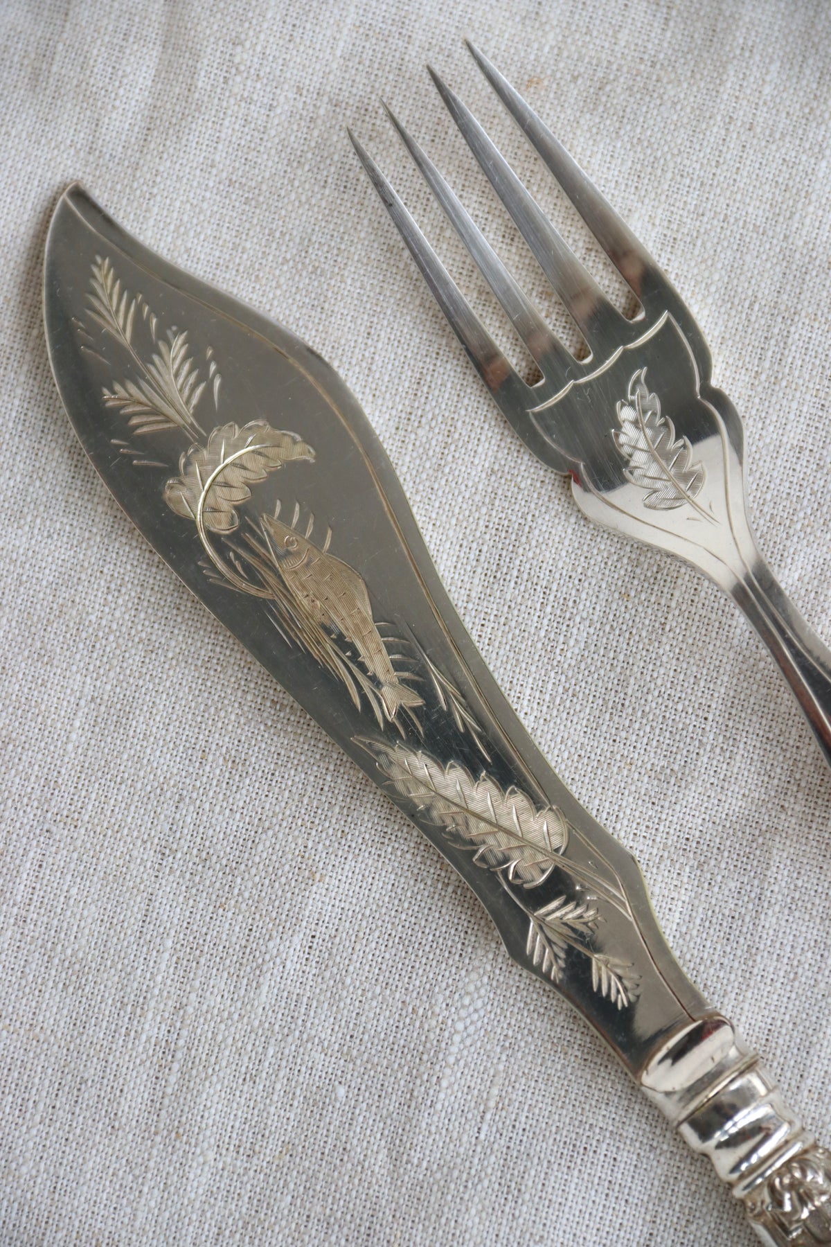 Antique Philip Ashberry Silverplate Fish Set