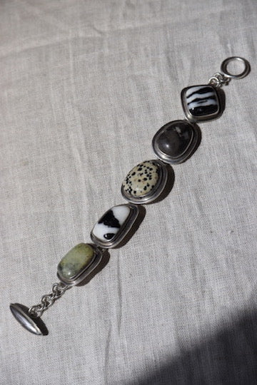 Silpada Sterling Silver and Natural Jasper Stone Bracelet