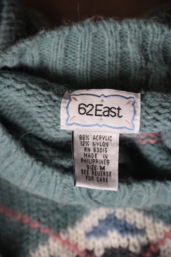 Vintage 62 East Aqua Patterned Sweater