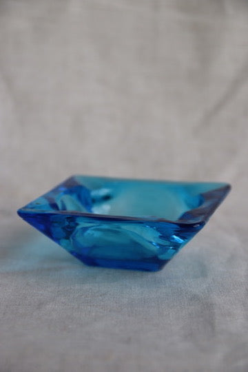 Blue Glass Ash Tray