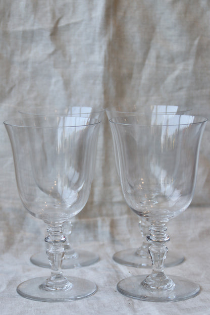 Set of 4 Baccarat Provence crystal water goblets