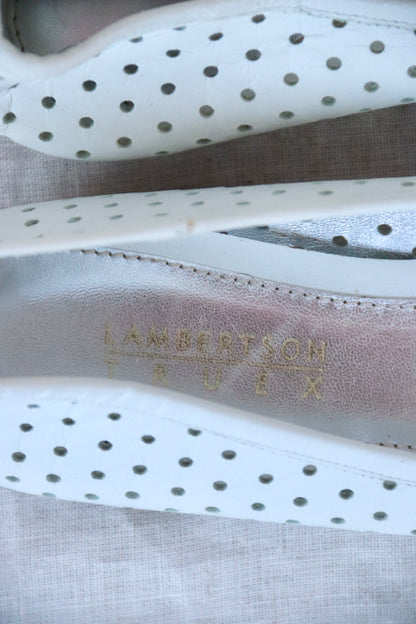Lambertson Truex White Leather Flats