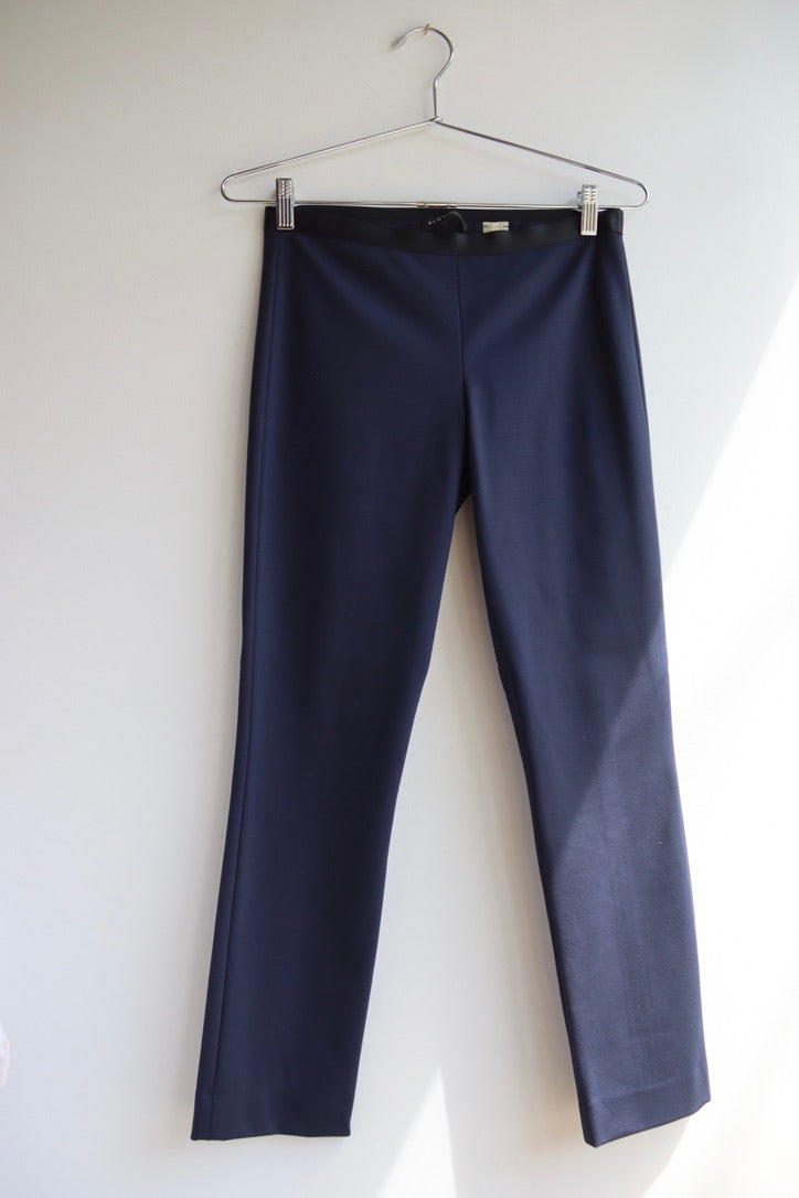 Elie Tahari Navy Blue Stretch Pants