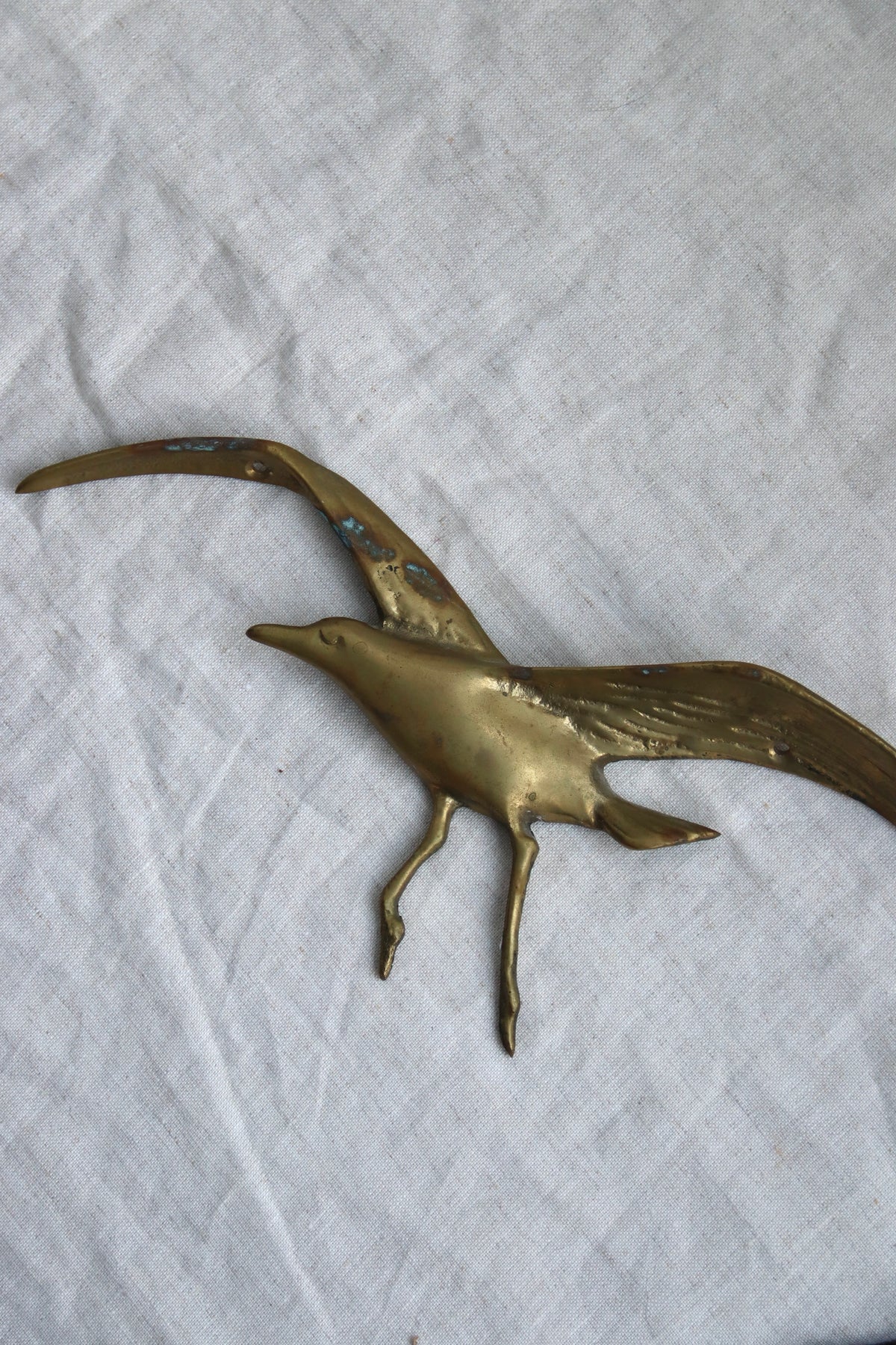 Set of Two Brass Flying Bird Wall Art