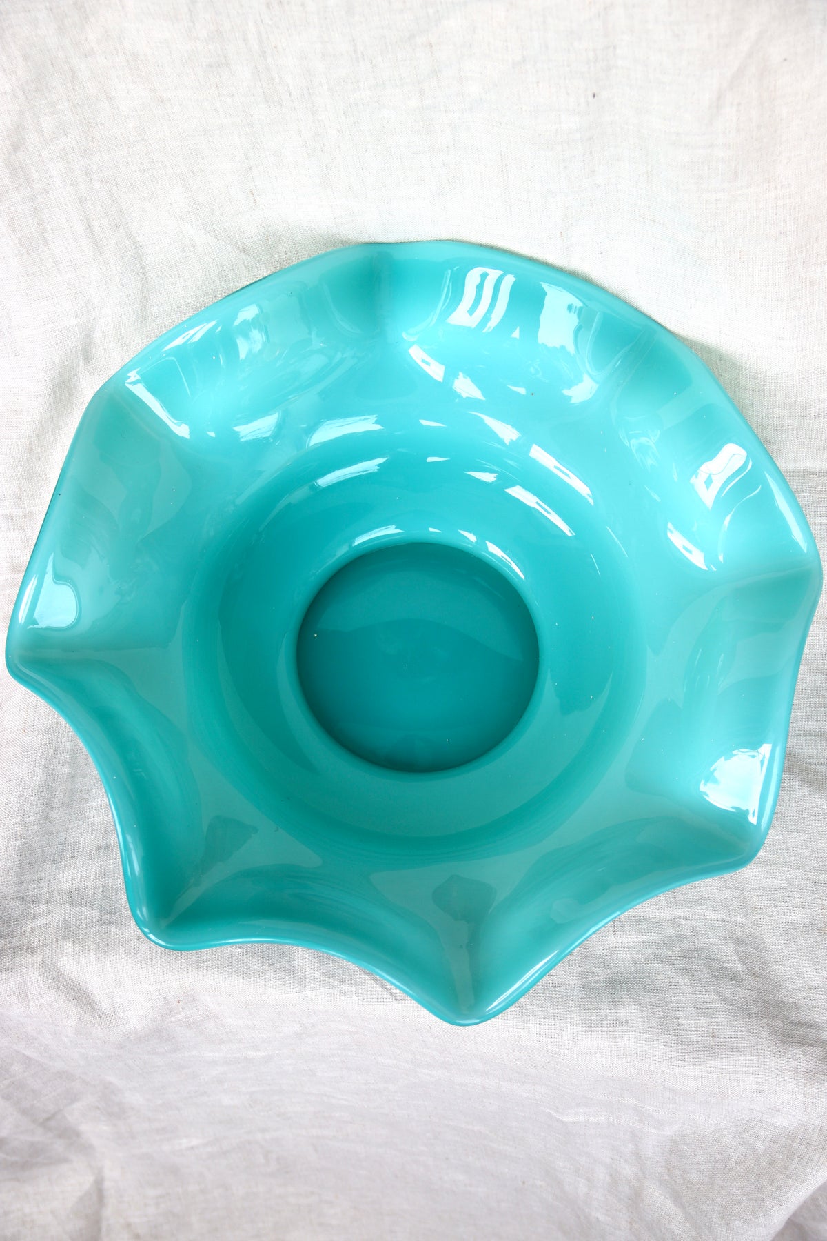 Fenton Blue Centerpiece Bowl