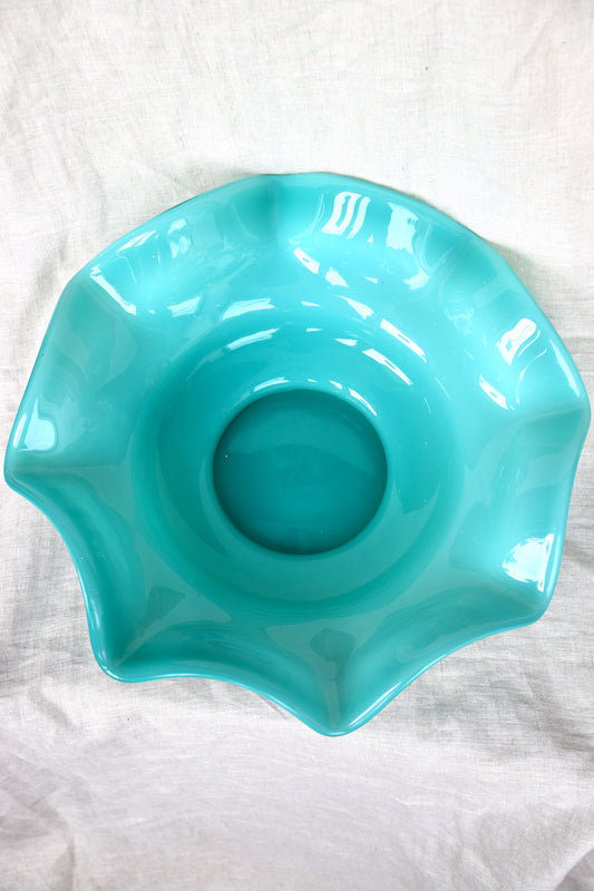Fenton Blue Centerpiece Bowl