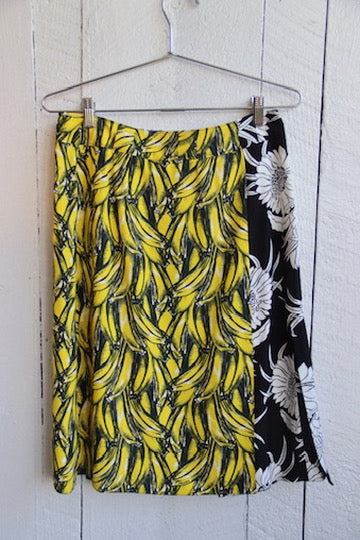 Prada Banana Mixed Print Wrap Skirt - 40