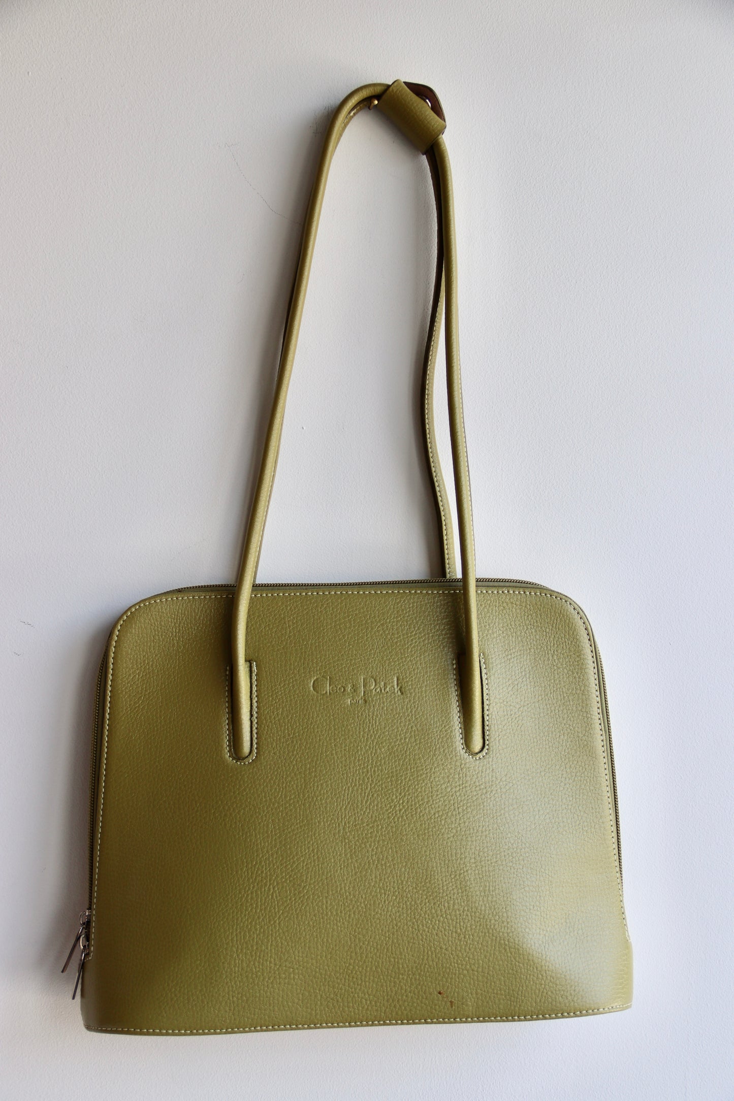 Cleo & Patek olive green leather shoulder bag