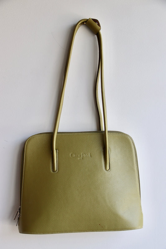 Cleo & Patek olive green leather shoulder bag