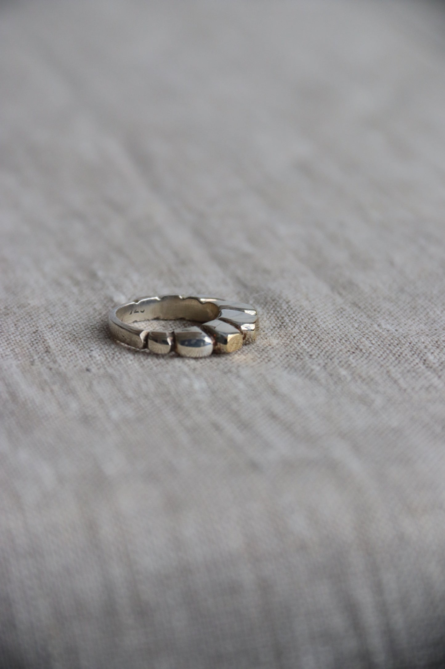 Sterling Silver Ring with 18k Details