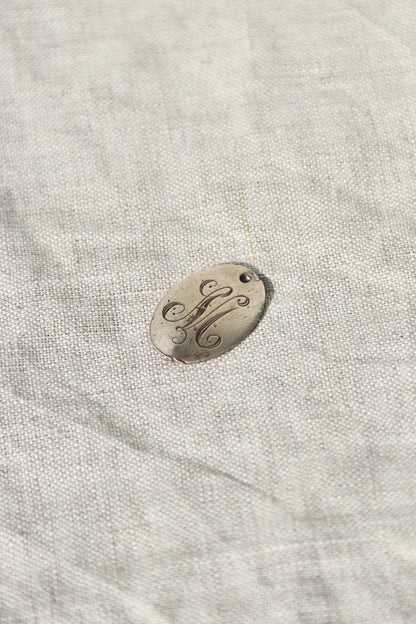 Vintage M Engraved Pendant -  Sterling Silver