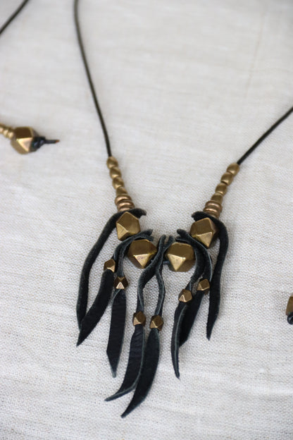 Marisa Mason Brass and Leather Necklace